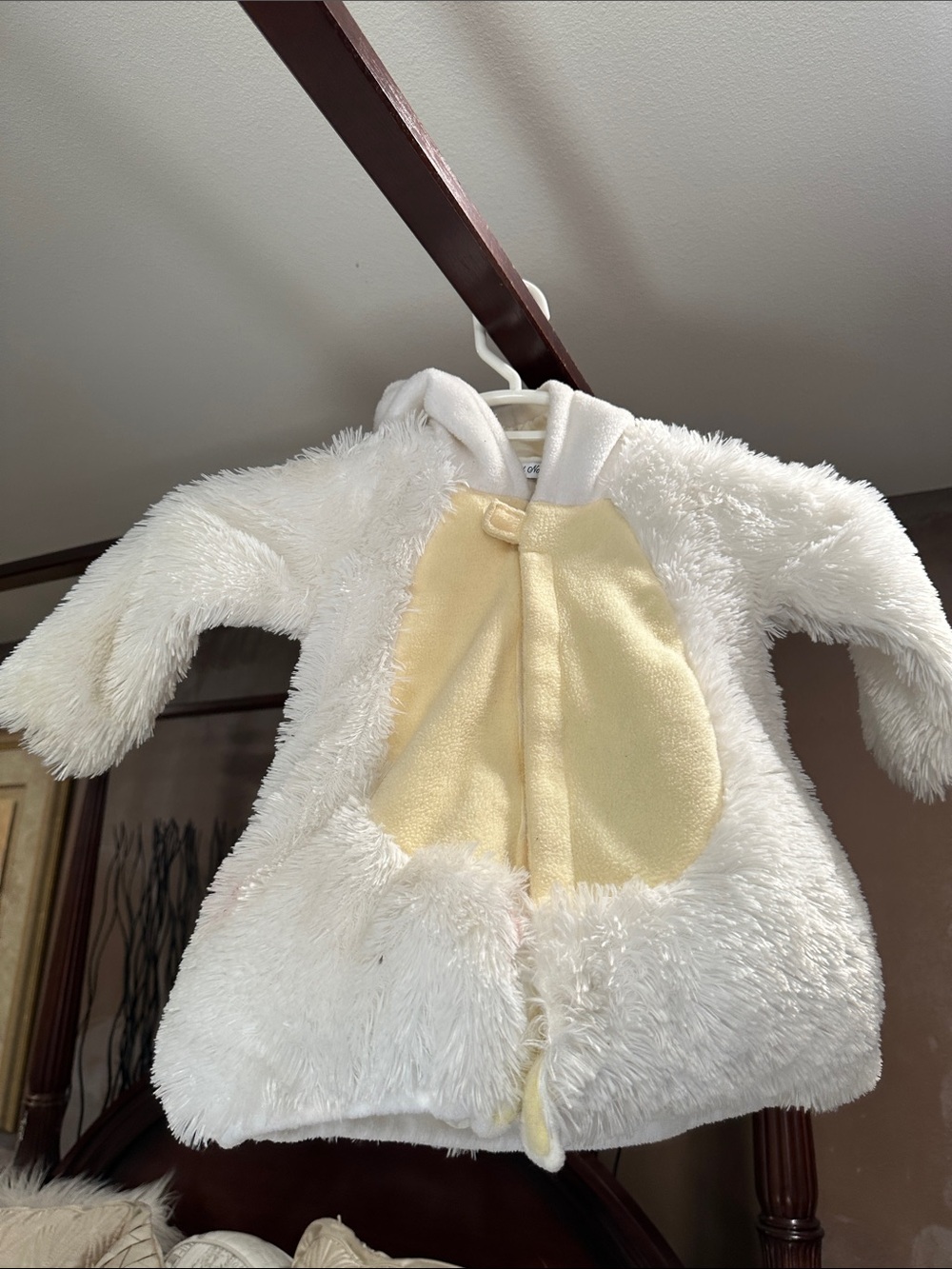 Old Navy White and Pale Yellow Plush Baby Costume Jacket